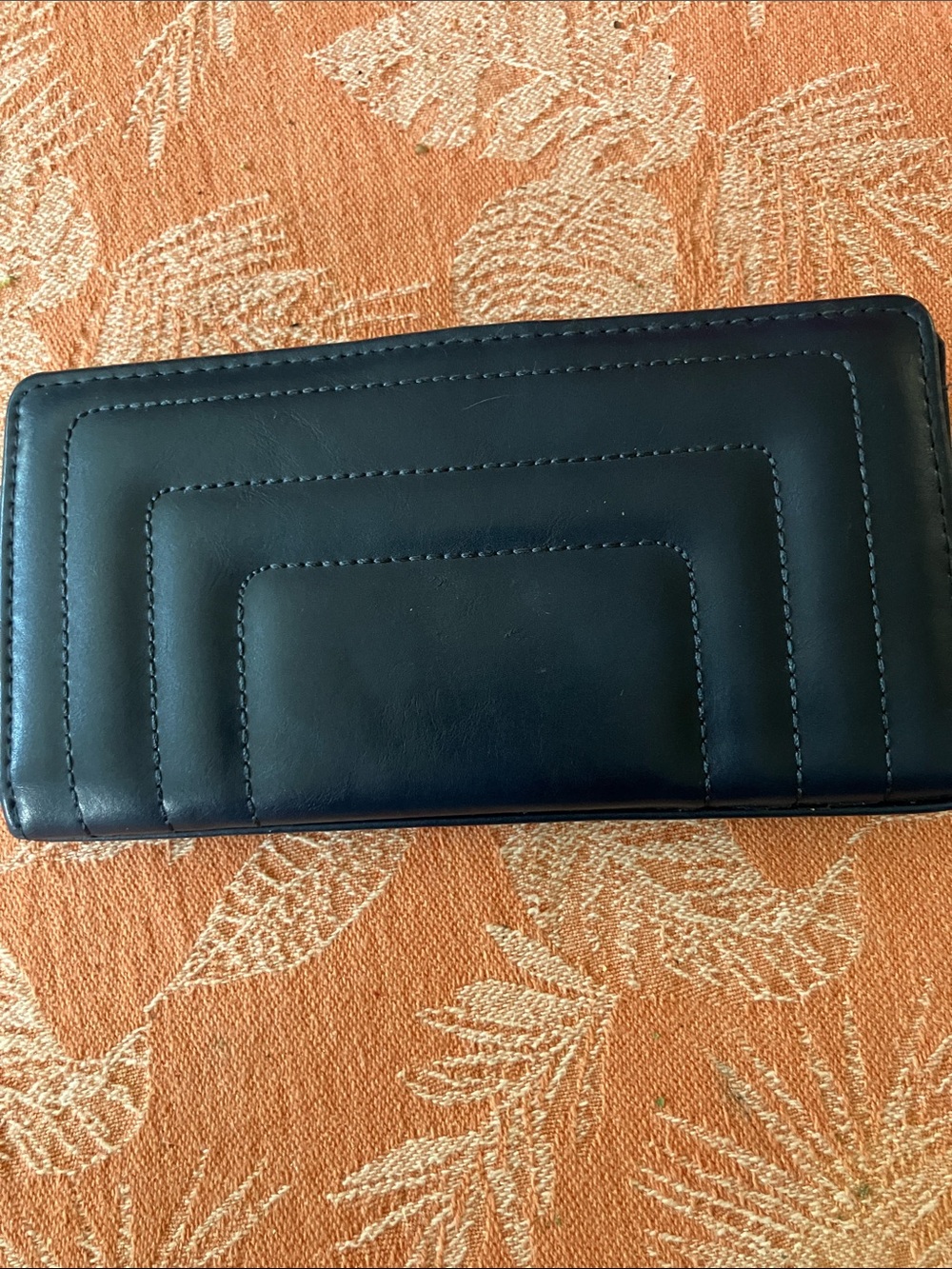 Navy Leather Quilted Wallet